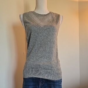 WHBM Gray Sleeveless Knit Top